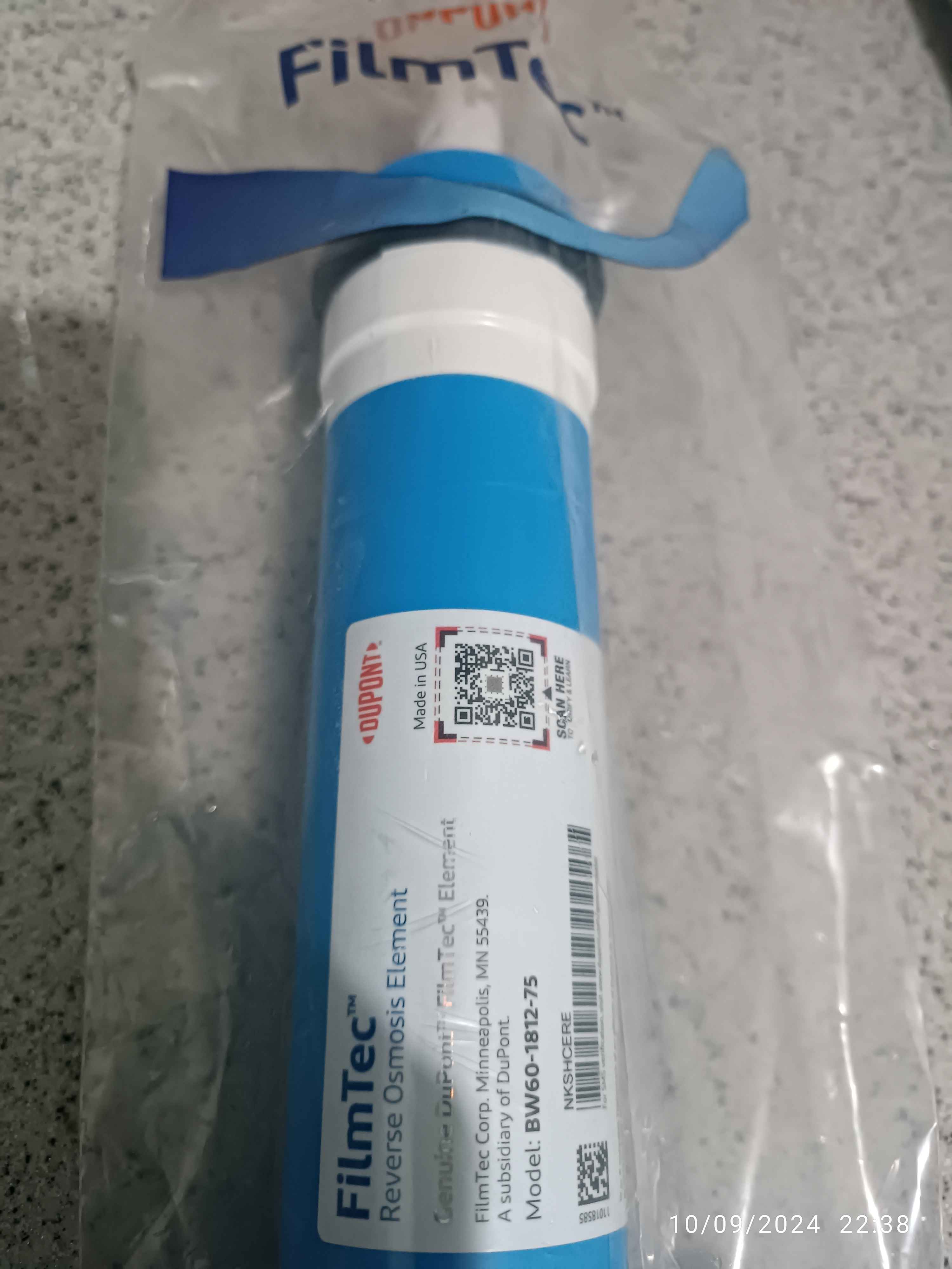 Dow FilmTec, Membrana BW60-1812-75 75 GPD TFC Para Sistema De ósmosis Inversa  RO  Debajo Del Fregadero Reemplaza Al Modelo Tw30 1812 75
