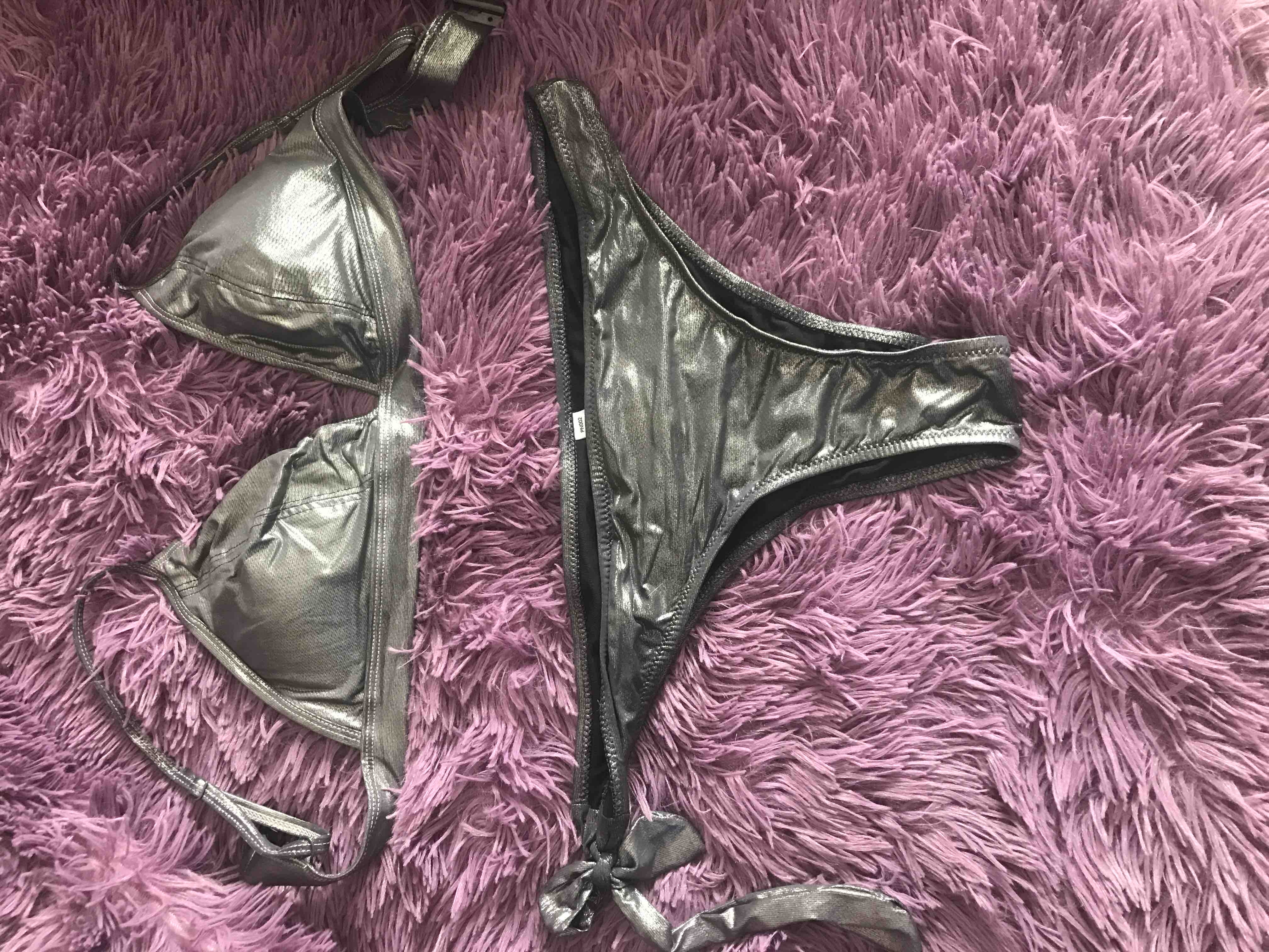 Gri / Antrasit Yanı Bağcıklı Brazilian Bikini Alt | SUWEN