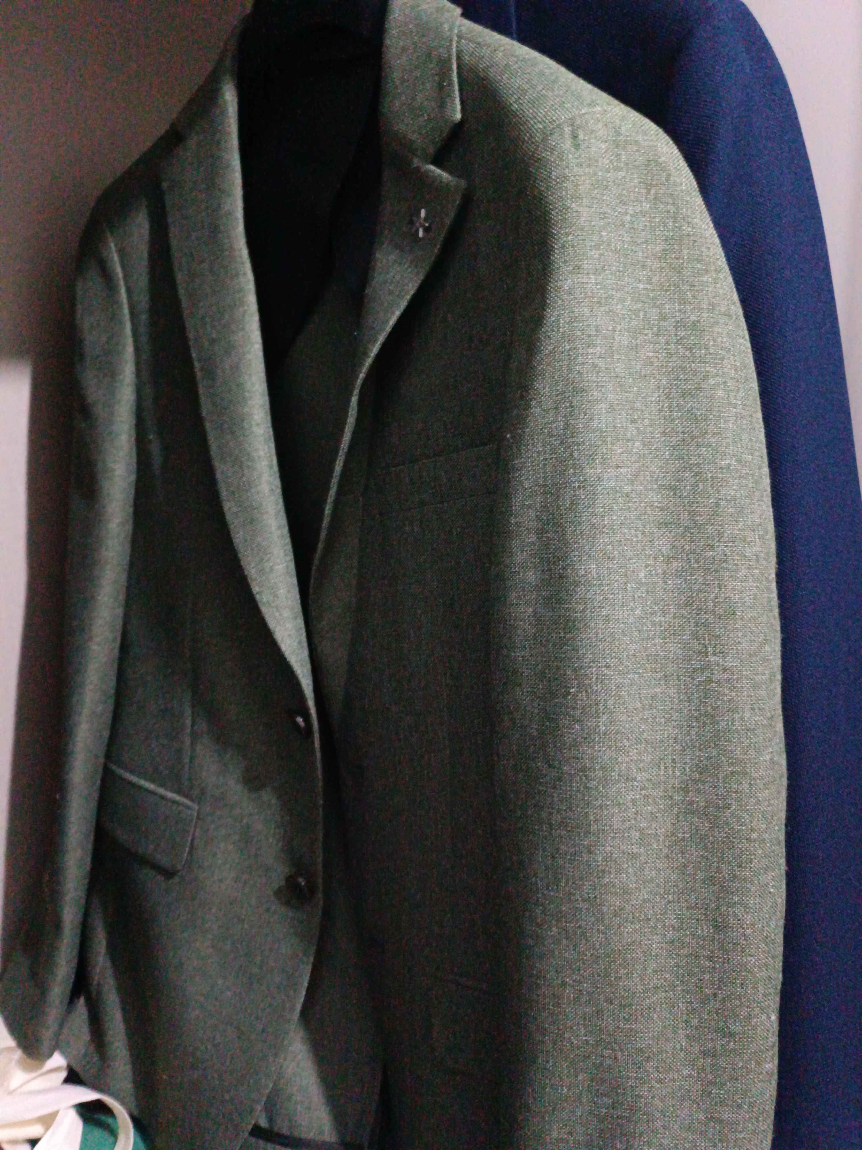 Slim Fit Dar Kesim Mono Yaka Desenli Yeşil Ceket | Altınyıldız