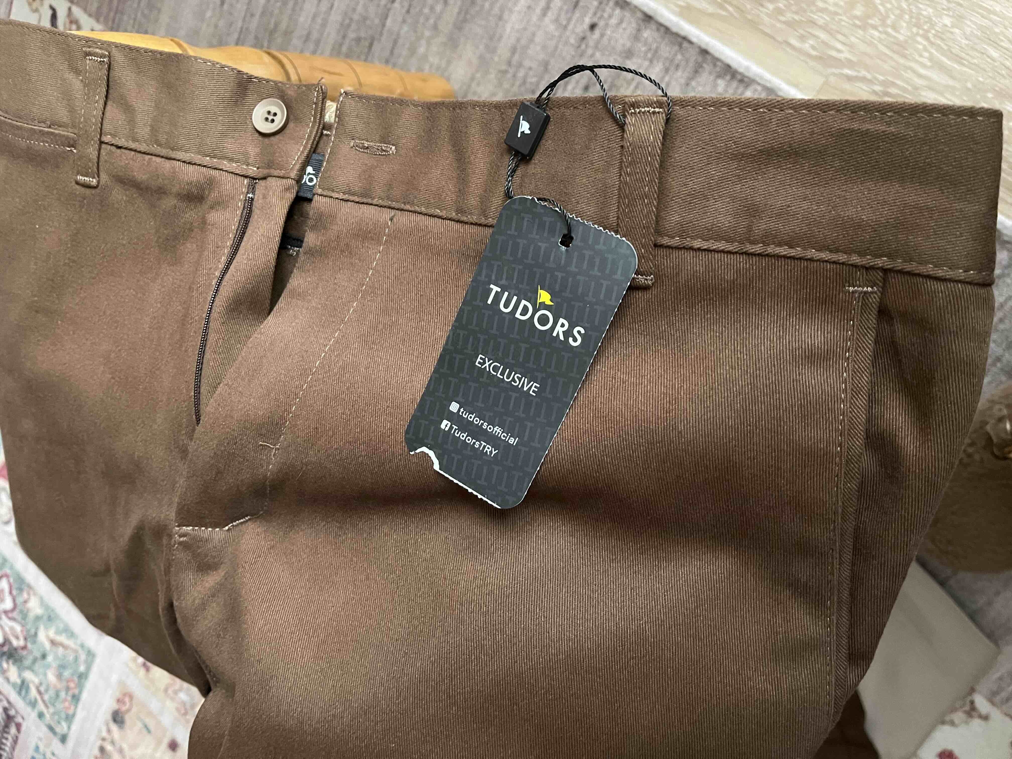 Erkek Regular Fit Chino Esnek Pamuklu Dokulu Pantolon - TUDORS