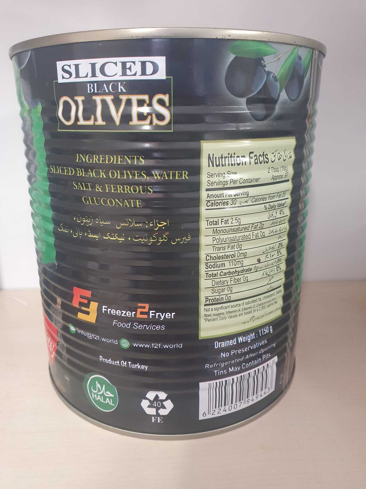 ELİT'S DİLİMLİ SİYAH ZEYTİN BRÜT 3KG (SÜZME 1,150GR) - Fiyatı
