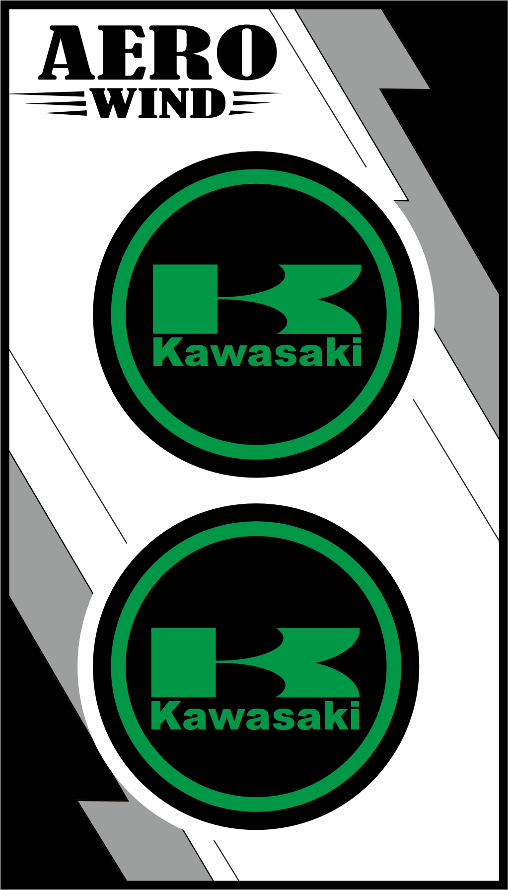 KAWASAKİ İKİLİ DAMLA STİCKER YEŞİL