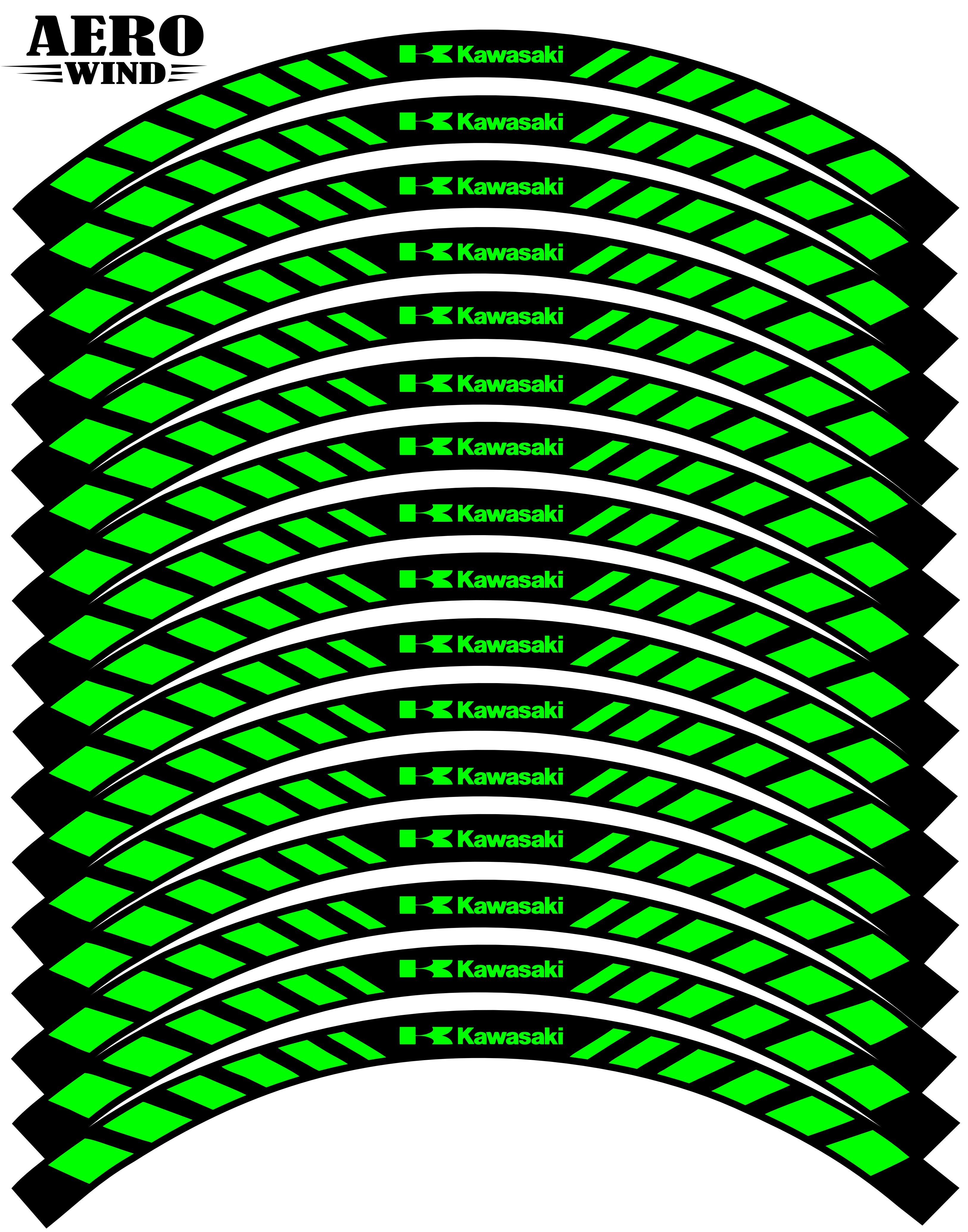 KAWASAKİ UYUMLU JANT ŞERİDİ SET AÇIK YEŞİL