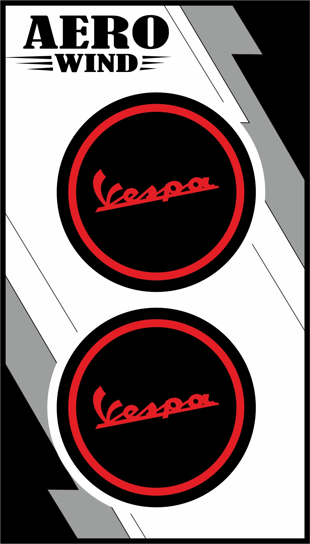 VESPA İKİLİ DAMLA STİCKER KIRMIZI
