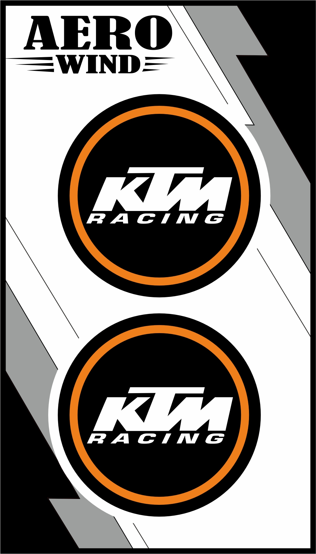 KTM İKİLİ DAMLA STİCKER TURUNCU-BEYAZ