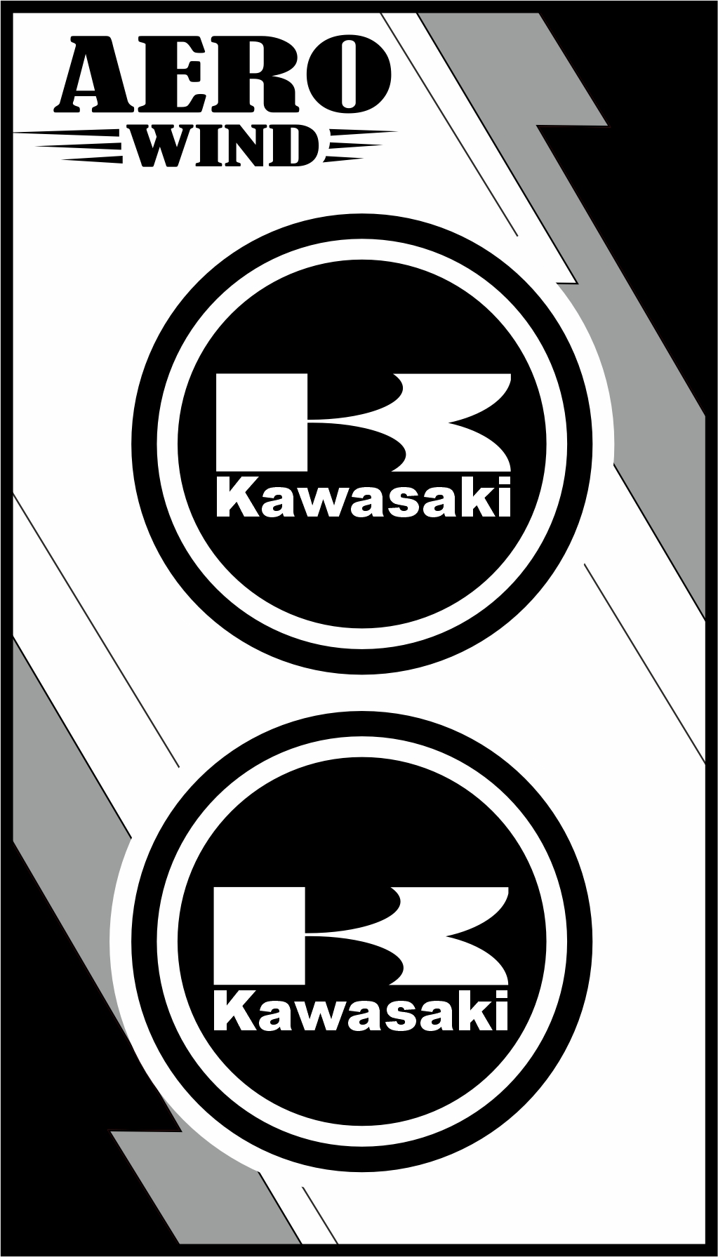 KAWASAKİ İKİLİ DAMLA STİCKER BEYAZ