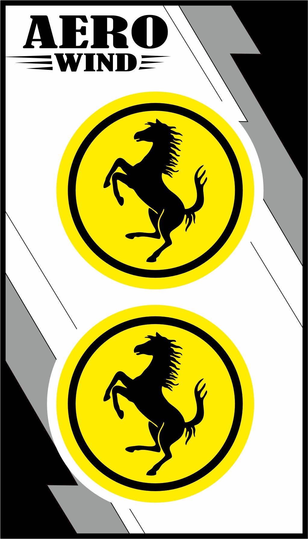 FERRARİ İKİLİ DAMLA STİCKER SARI