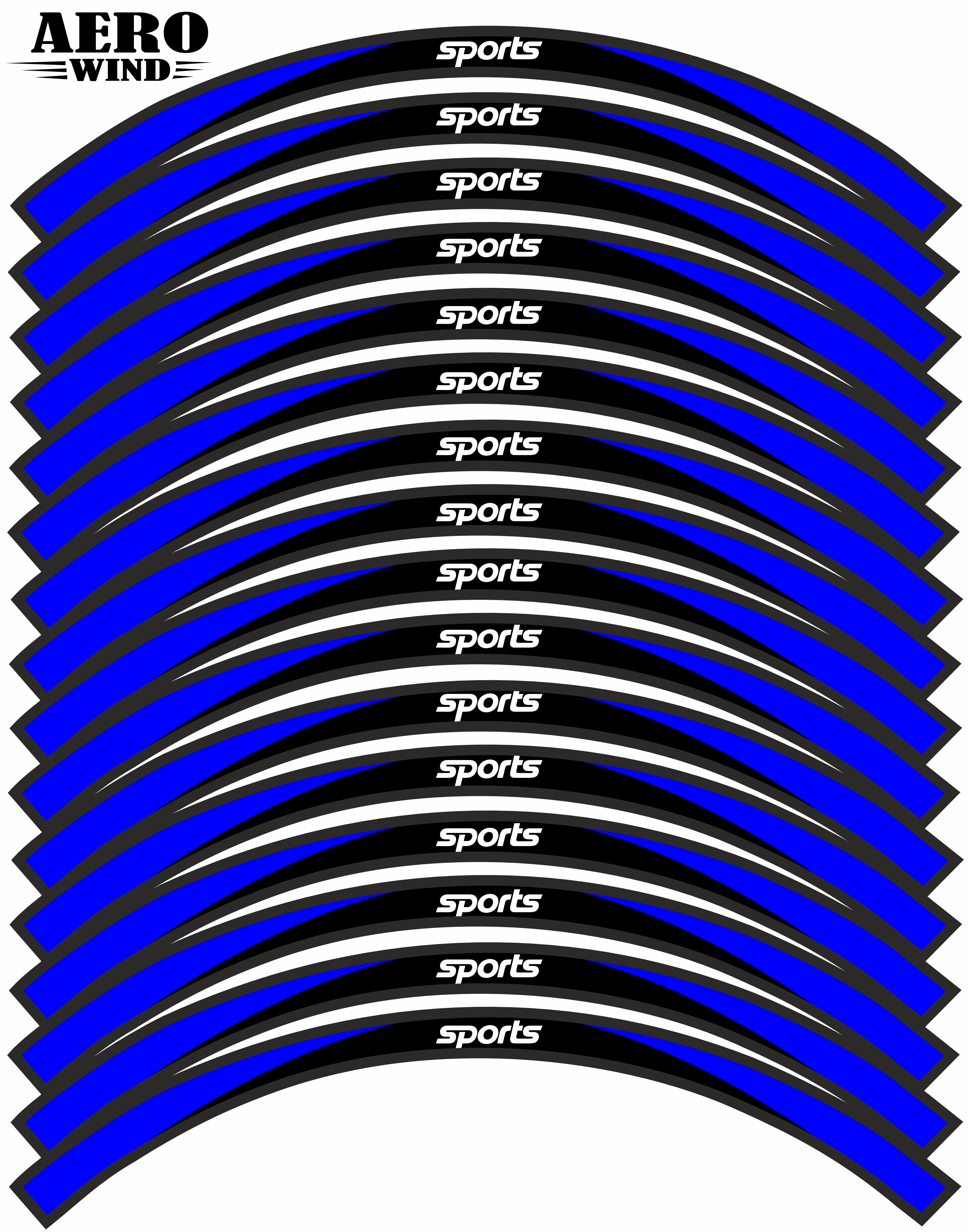 SPORTS UYUMLU JANT ŞERİDİ SET MAVİ