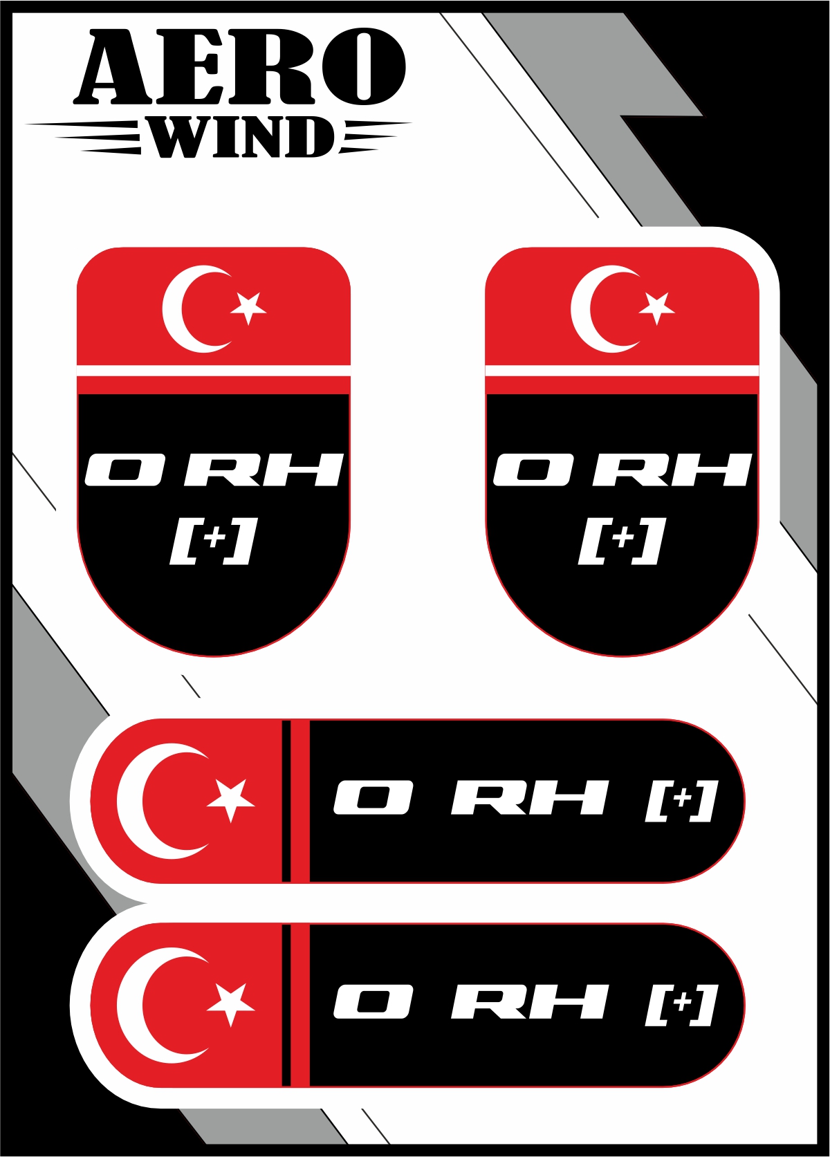 KAN GRUBU ORH+ DAMLA STİCKER SİYAH