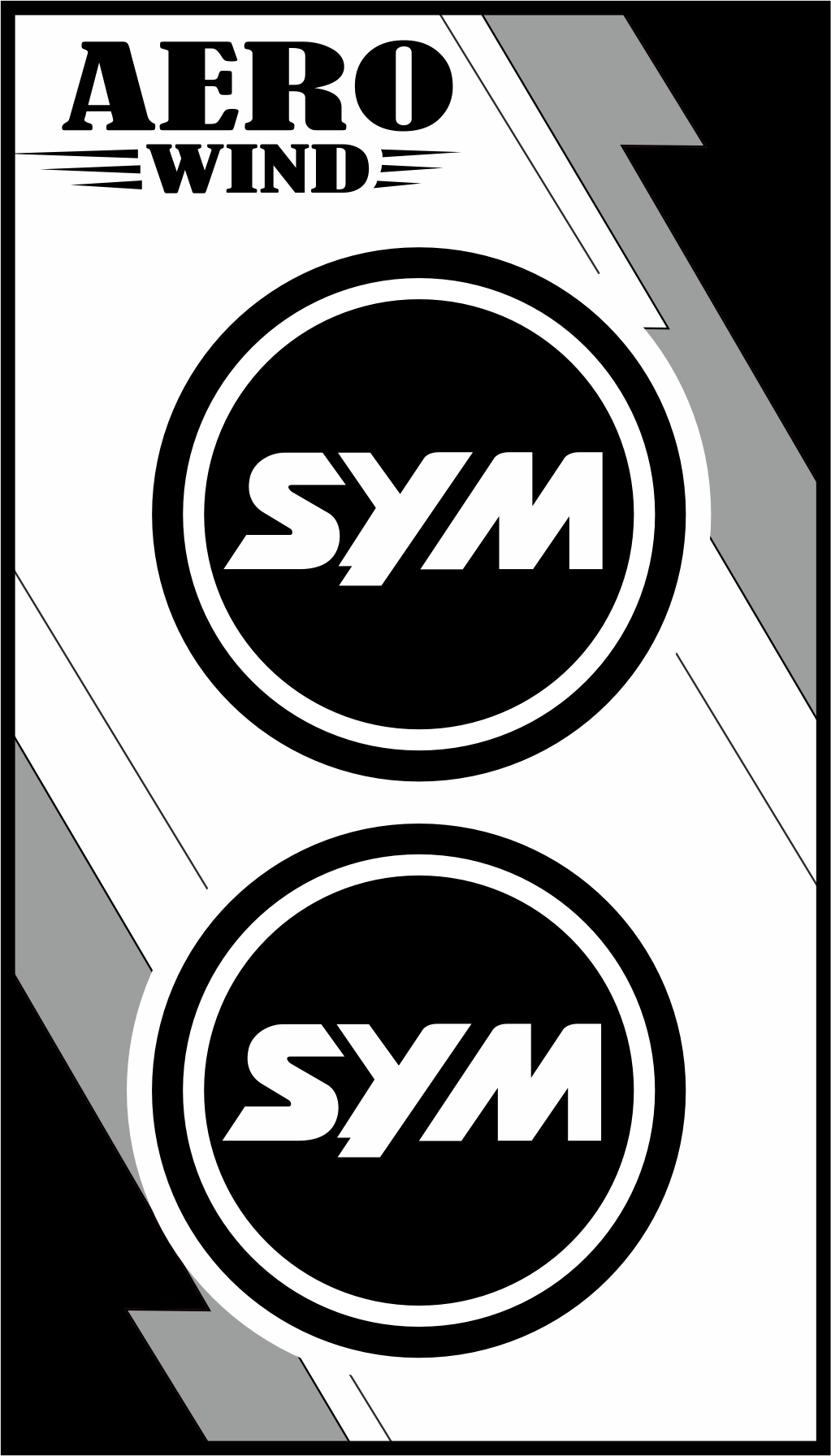 SYM İKİLİ DAMLA STİCKER BEYAZ