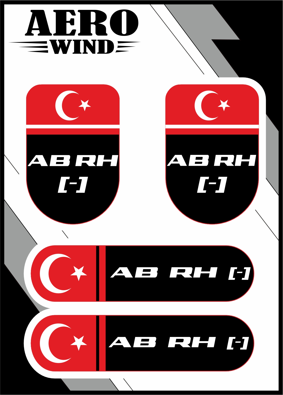 KAN GRUBU ABRH- DAMLA STİCKER SİYAH