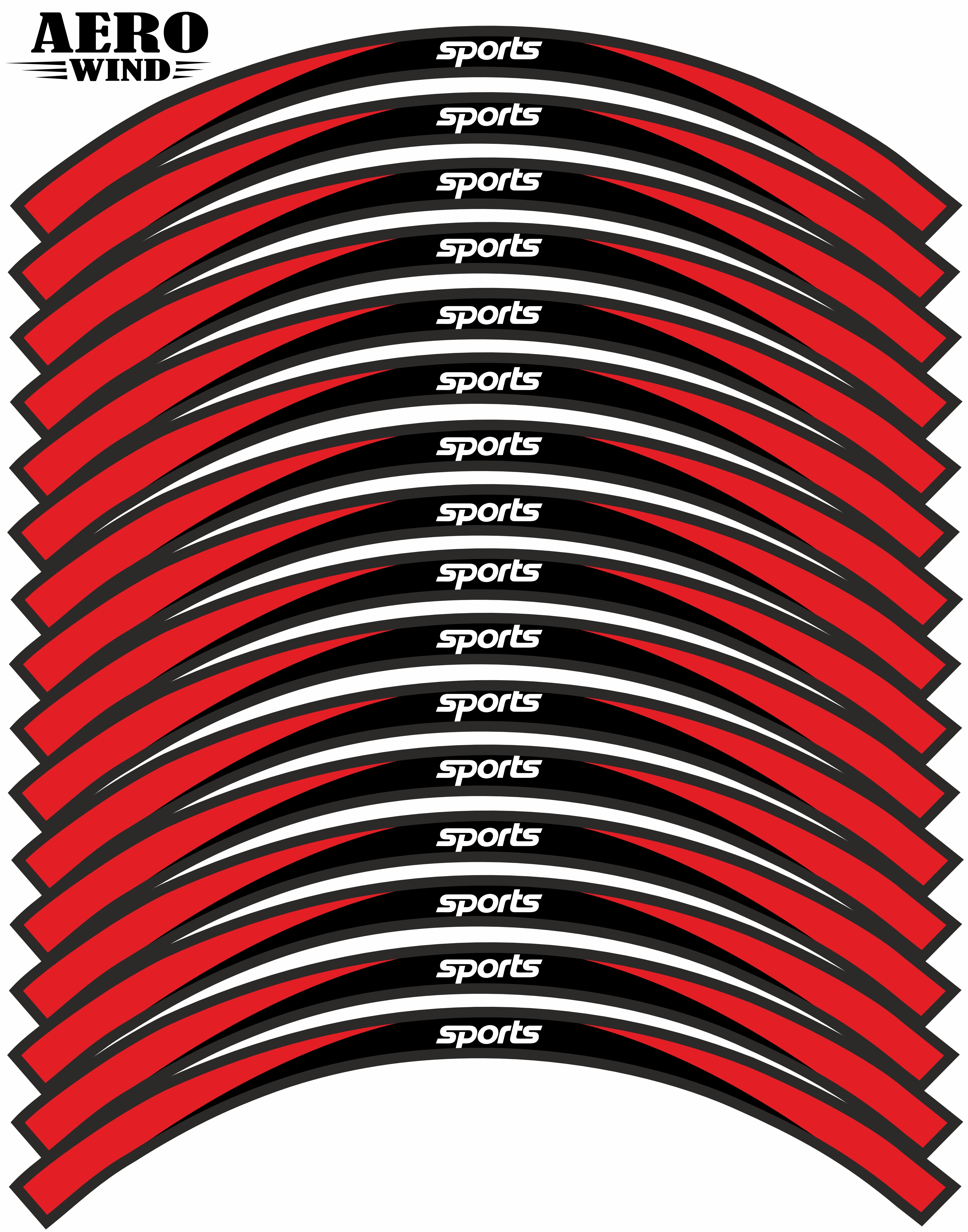 SPORTS UYUMLU JANT ŞERİDİ SET KIRMIZI