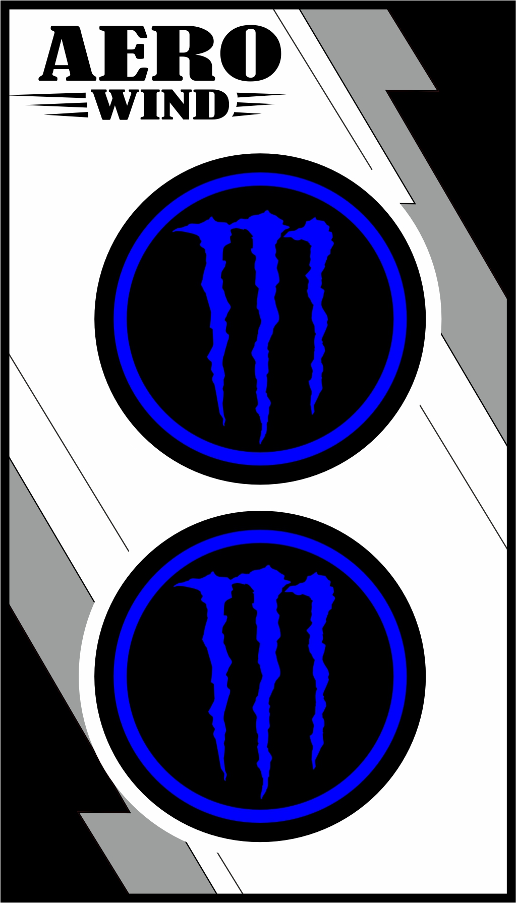 MONSTER İKİLİ DAMLA STİCKER MAVİ