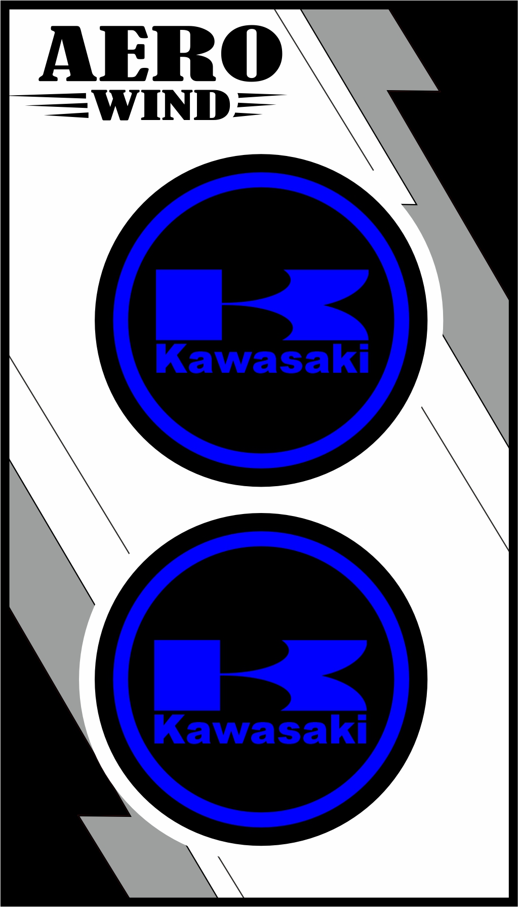 KAWASAKİ İKİLİ DAMLA STİCKER MAVİ