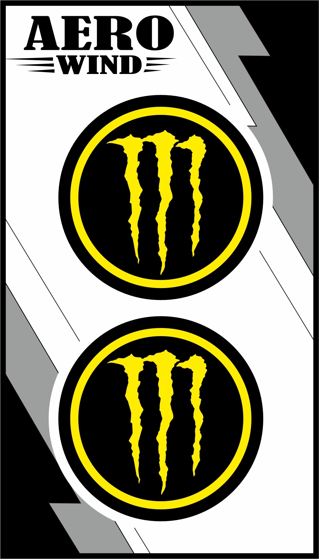 MONSTER İKİLİ DAMLA STİCKER SARI