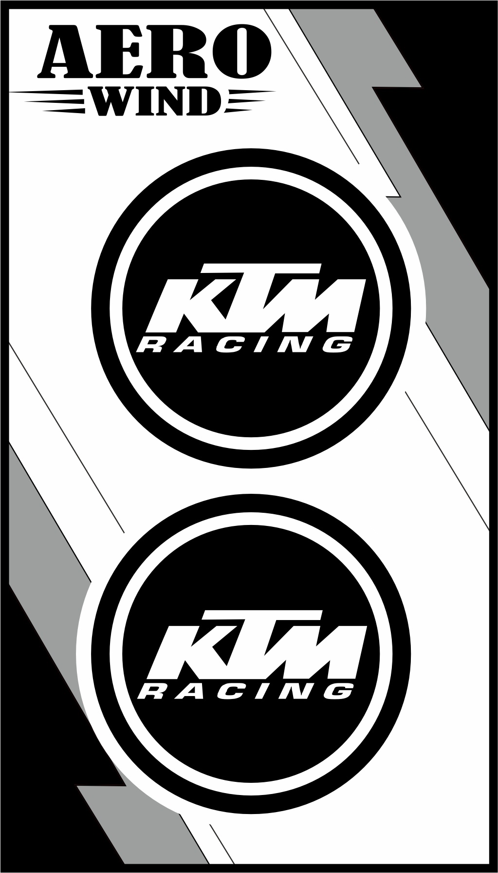 KTM İKİLİ DAMLA STİCKER BEYAZ