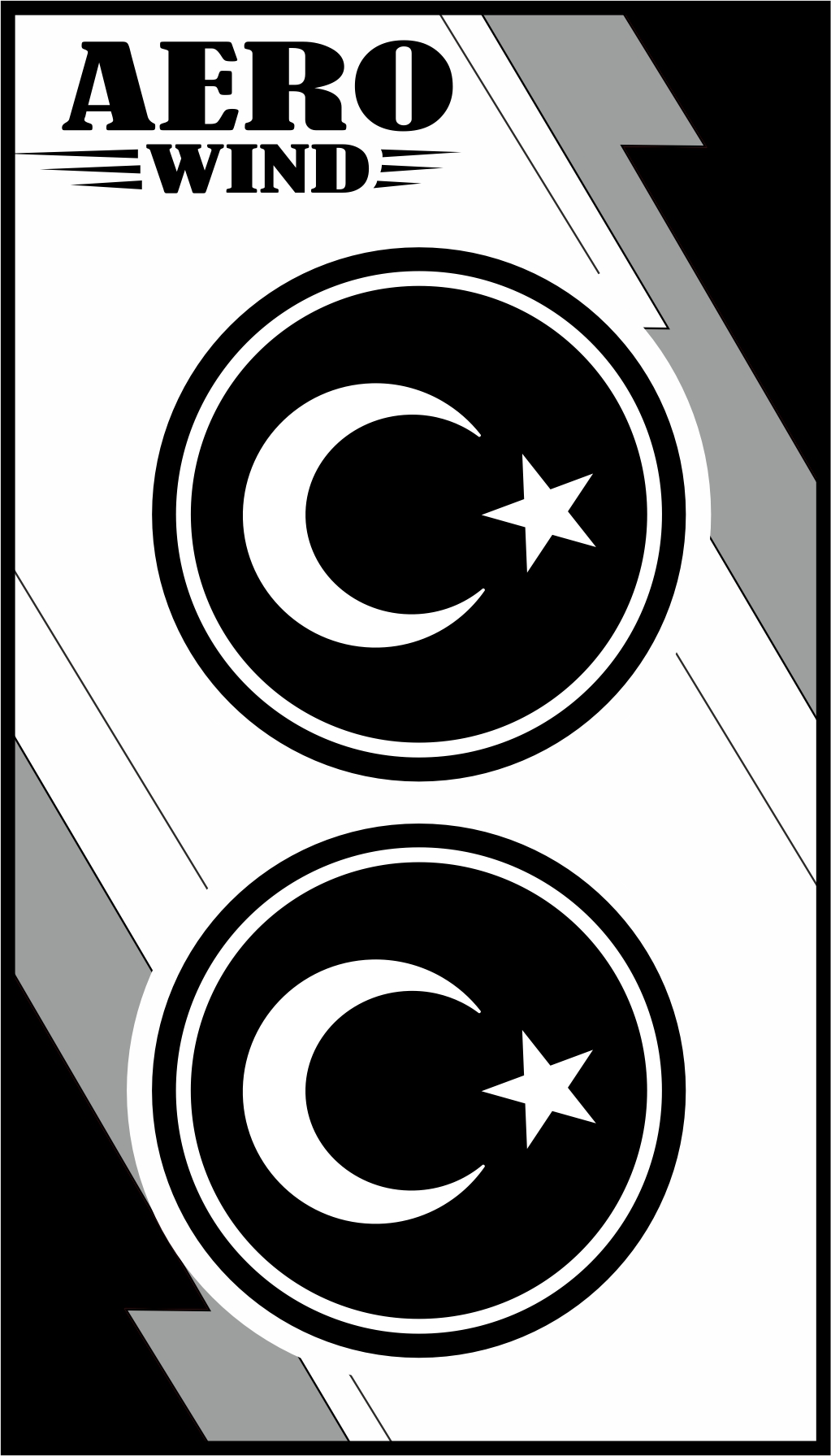 TÜRK BAYRAGI İKİLİ DAMLA STİCKER SİYAH