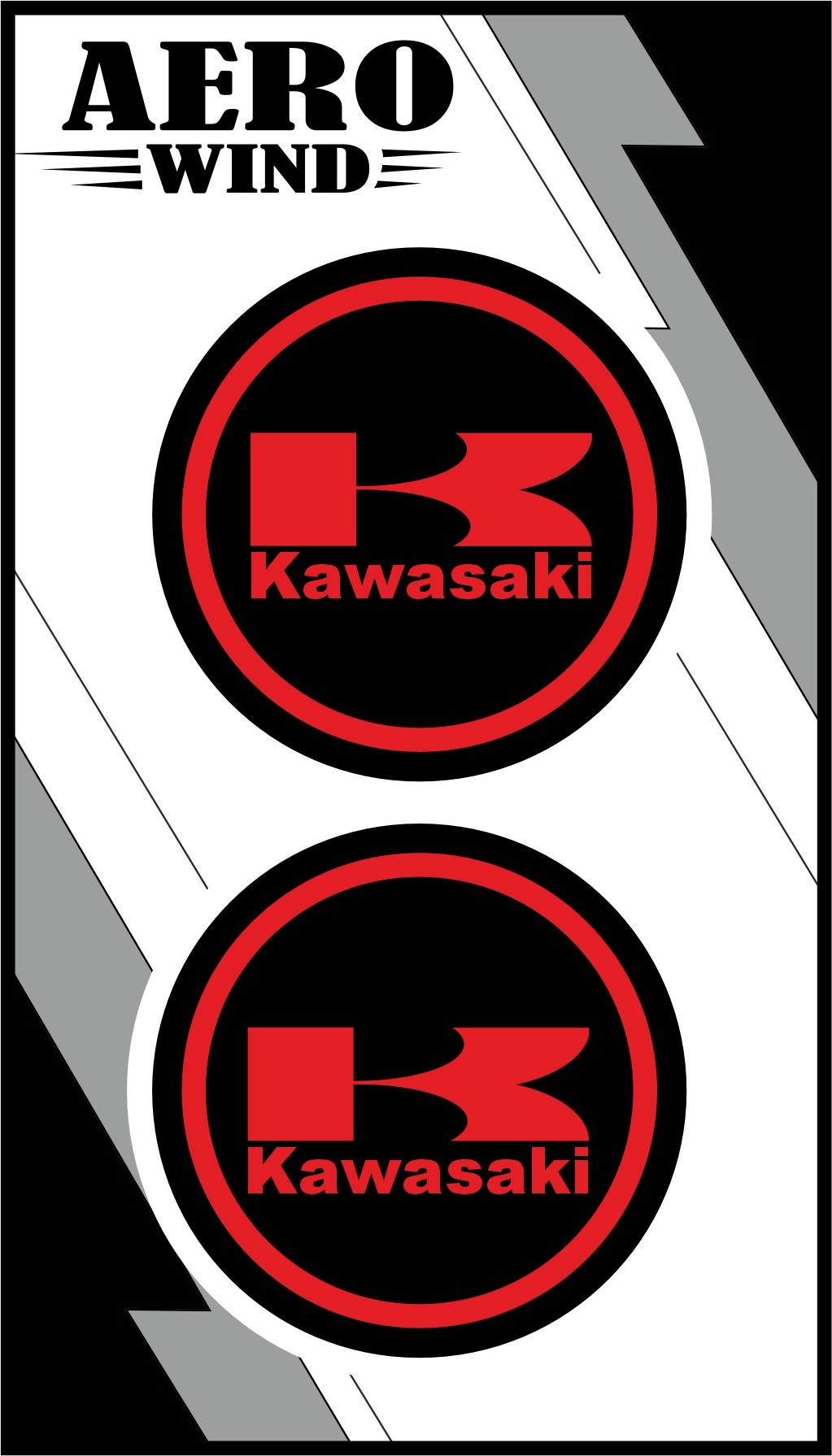 KAWASAKİ İKİLİ DAMLA STİCKER KIRMIZI