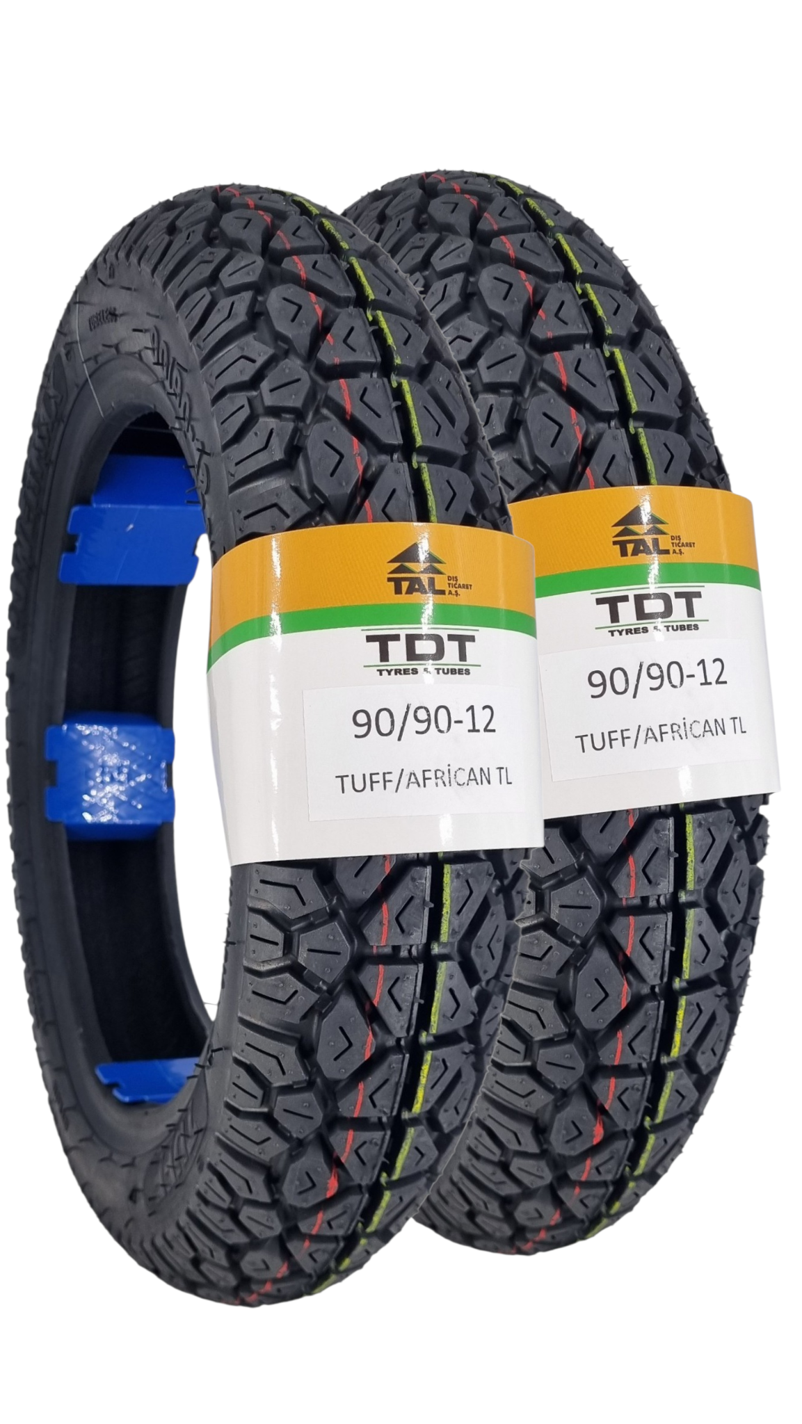 TDT TYRES 90/90-12 ve 90/90-12 (TUBELESS - DUBLEKS) African Lastik Takımı