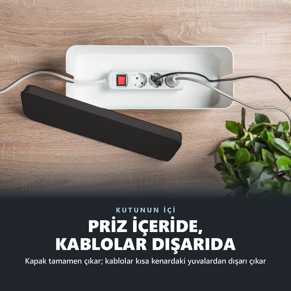 Uzatma kablosu ve fazla kablo tek kutuda