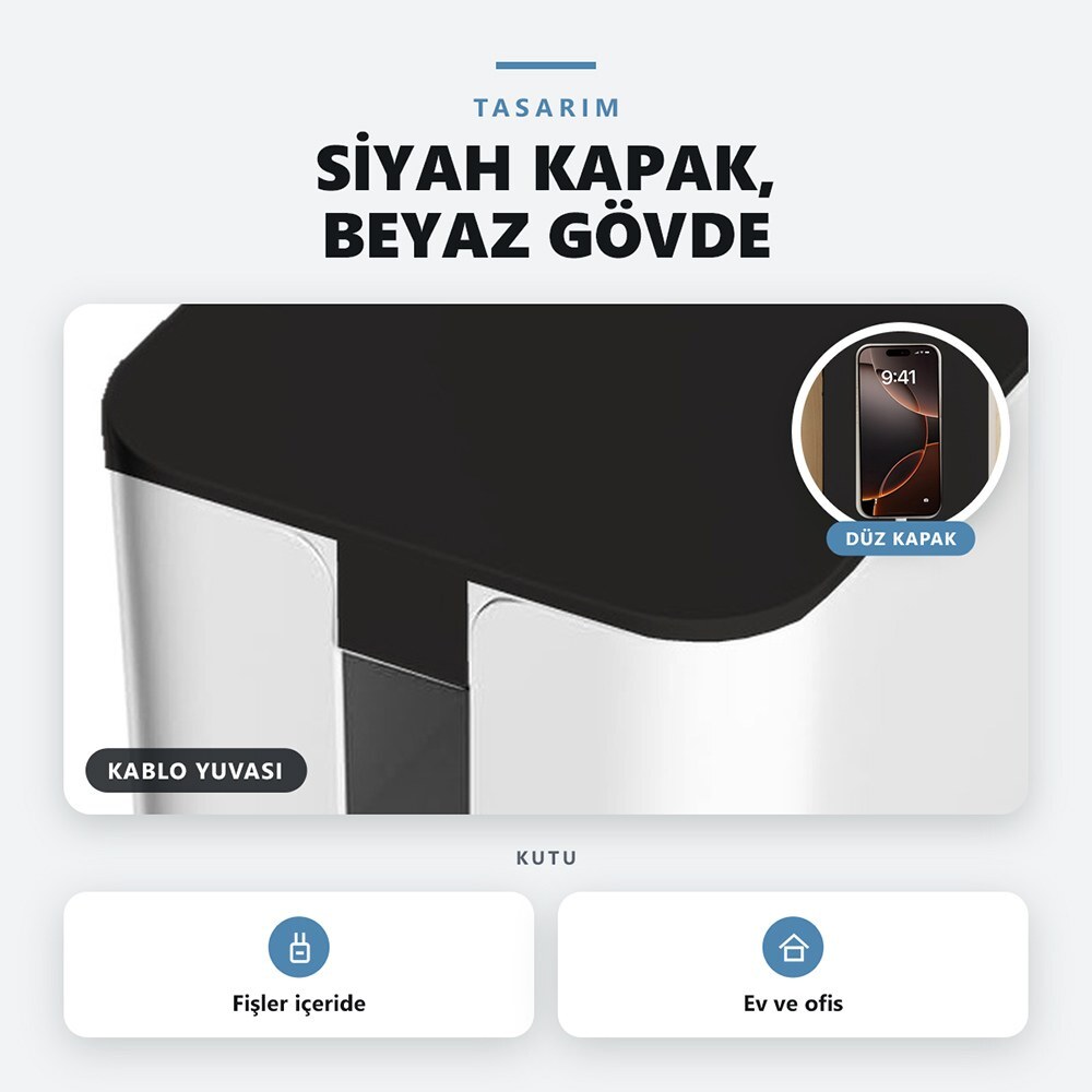 Tırnaklı kapak, iki uçta kablo çıkışı