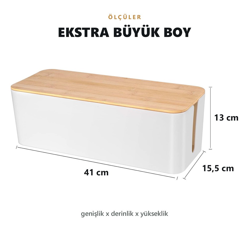 Adaptörler ve fazla kablo için geniş iç hacim