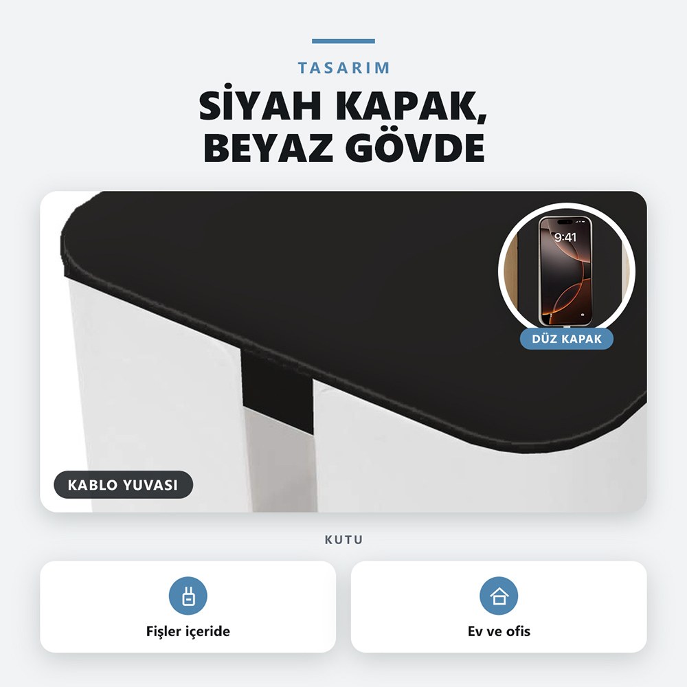 Tırnaklı kapak, iki uçta kablo çıkışı