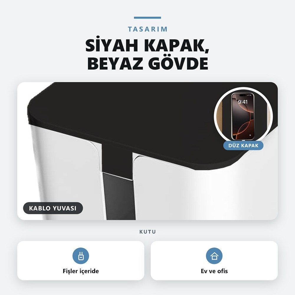 Tırnaklı kapak, iki uçta kablo çıkışı