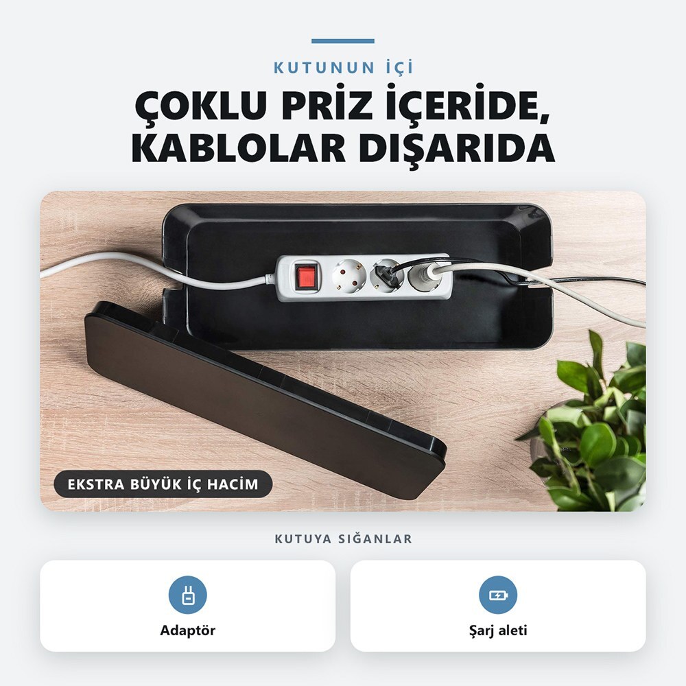 Adaptörler ve fazla kablo tek kutuda