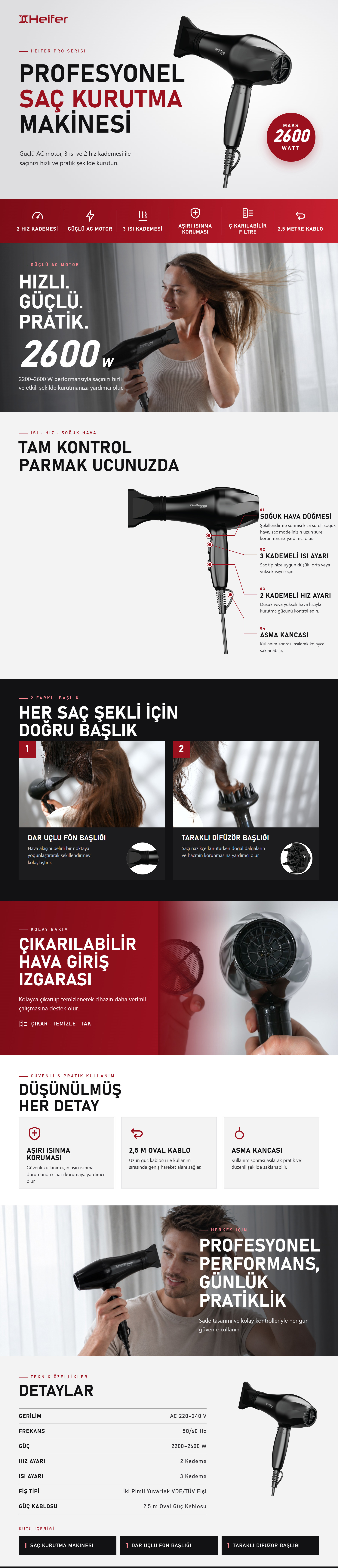 Heifer Profesyonel Saç Kurutma Makinesi
