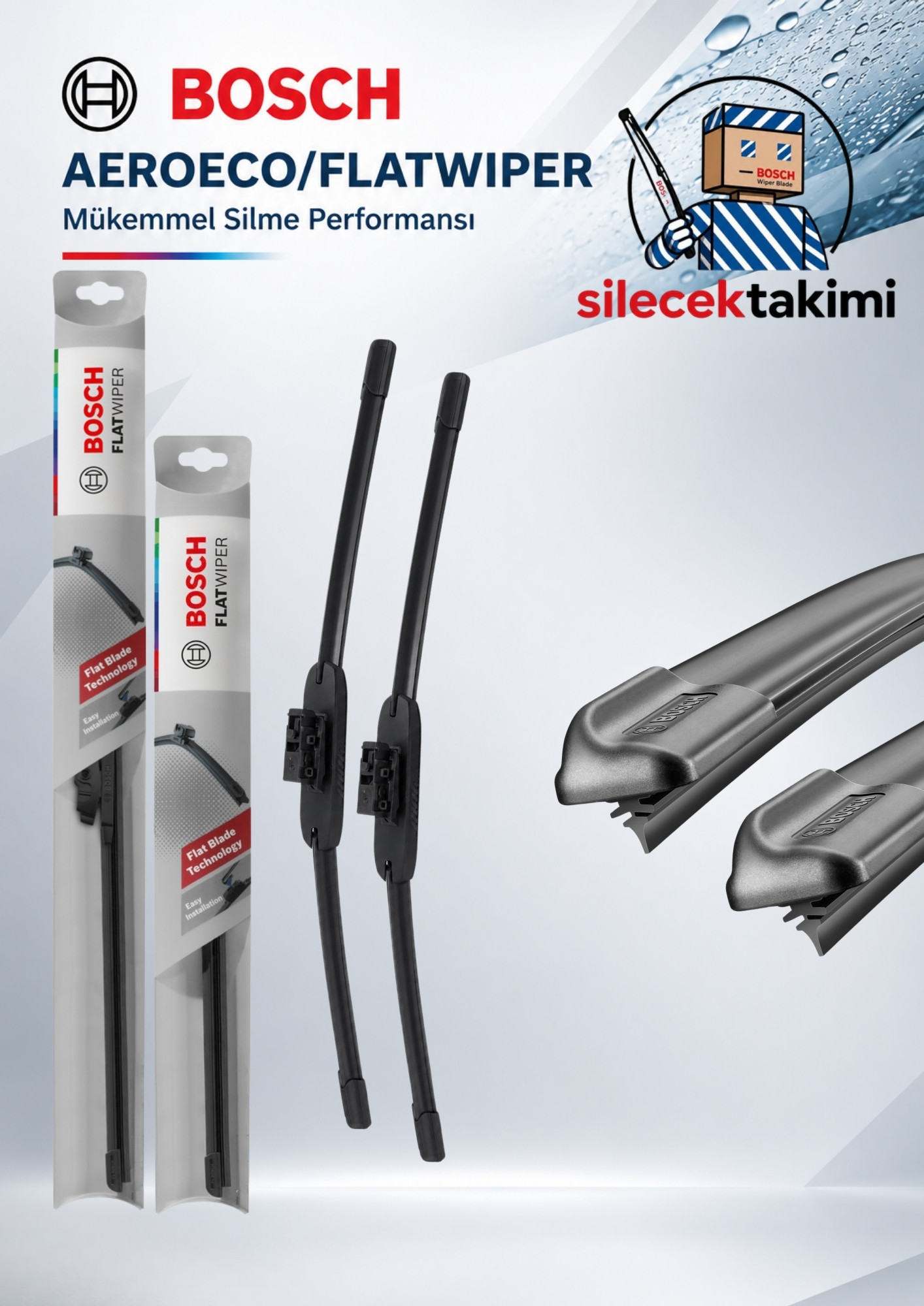 Mercedes W176 2016 Silecek Takımı ( A Serisi ) Ön Bosch Flatwiper Ax