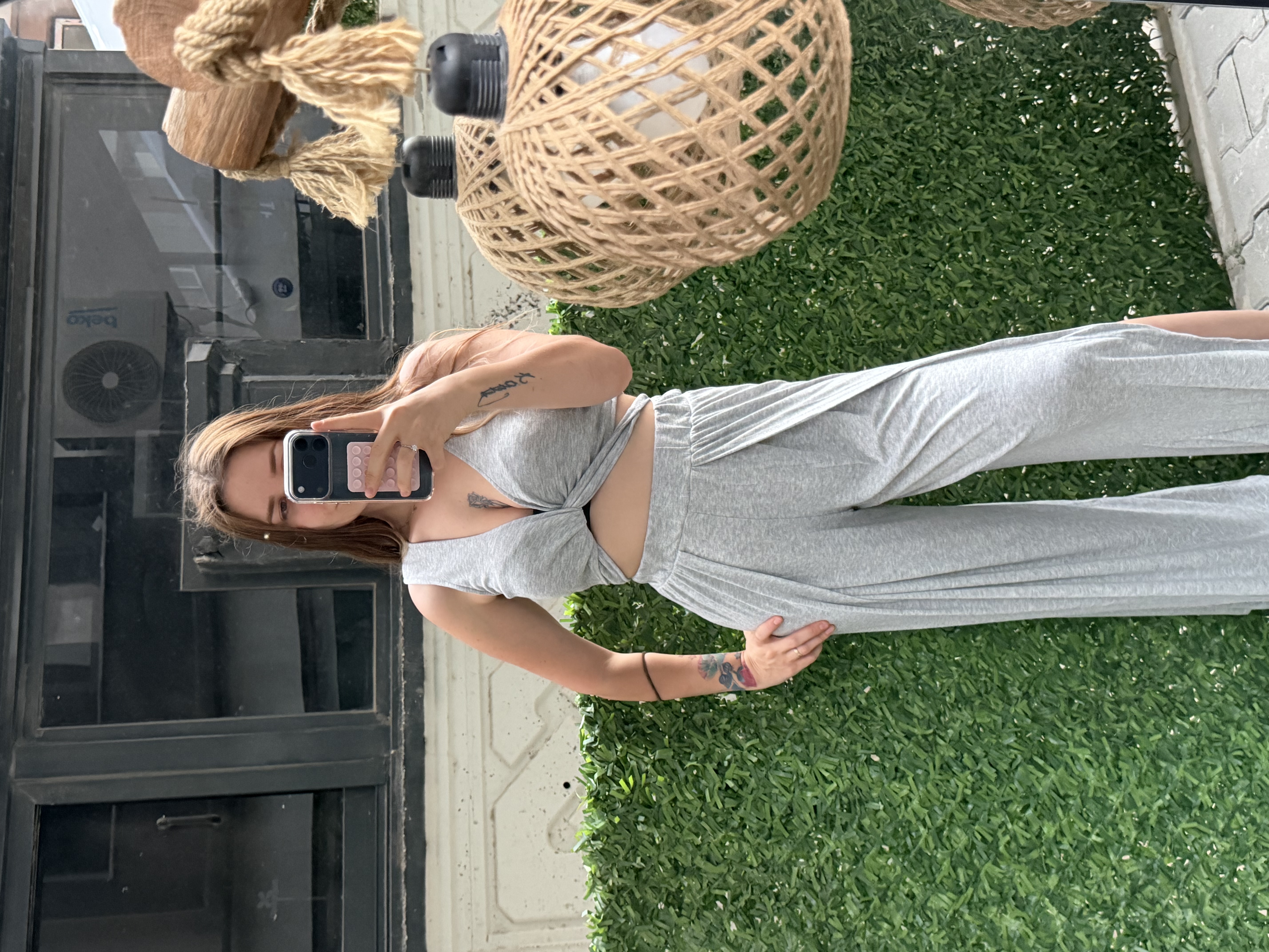 Kruvaze Detay Crop Derin Yırtmaç Detaylı Pantolonlu Sexy Takım