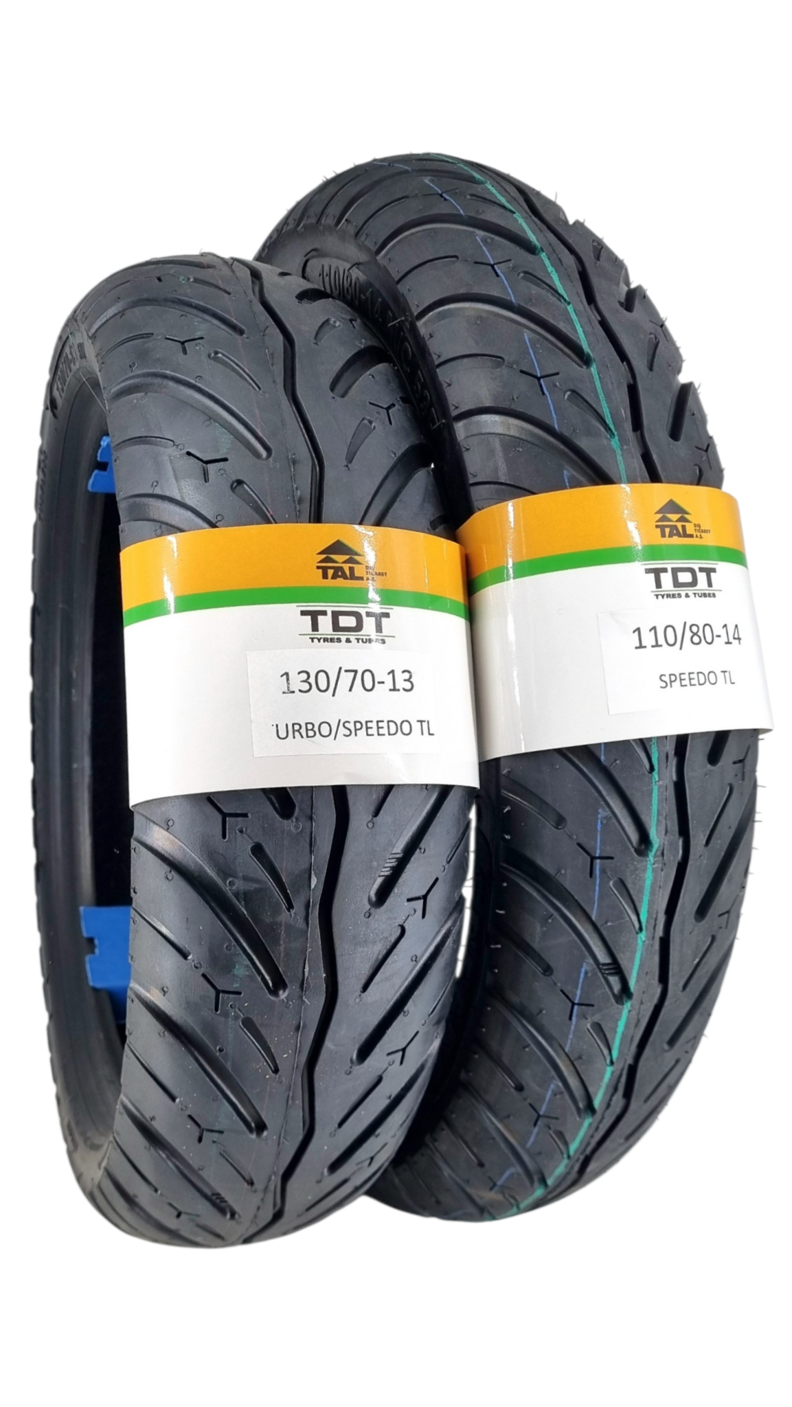 TDT TYRES 110/80-14 ve 130/70-13 RKS Veloce 150 Lastik takımı Speedo