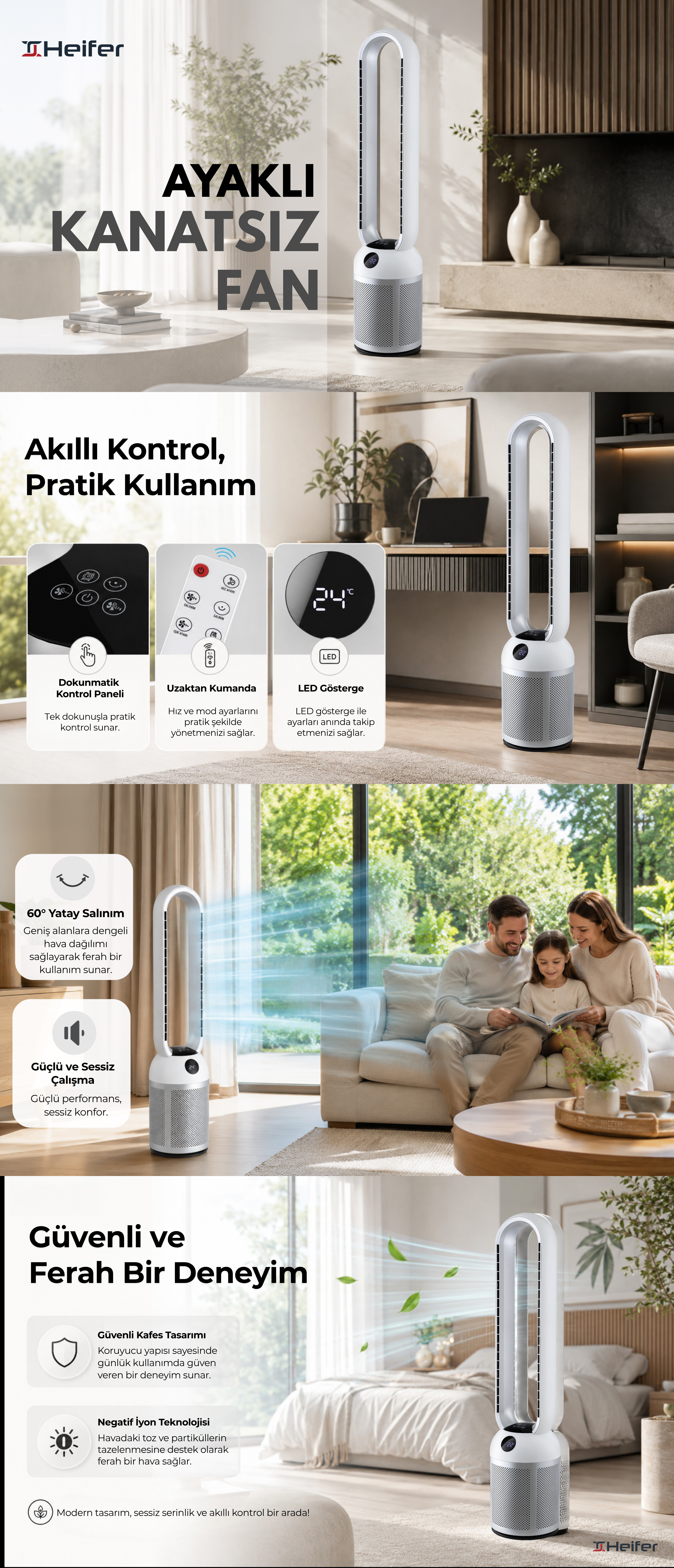 Heifer Ayaklı Kanatsız Fan