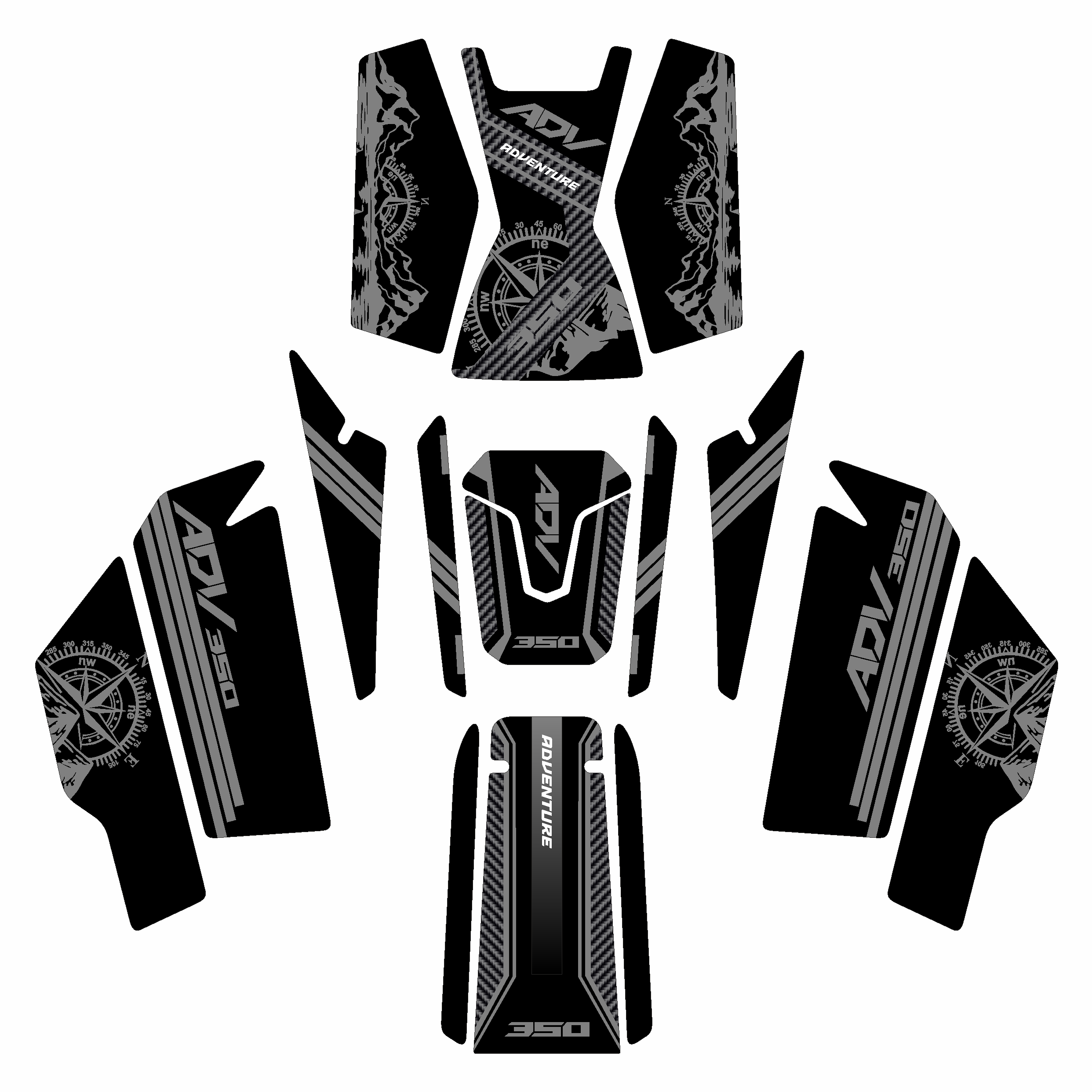 HONDA ADV 350 2023-2025 Uyumlu TANK PAD SET 006