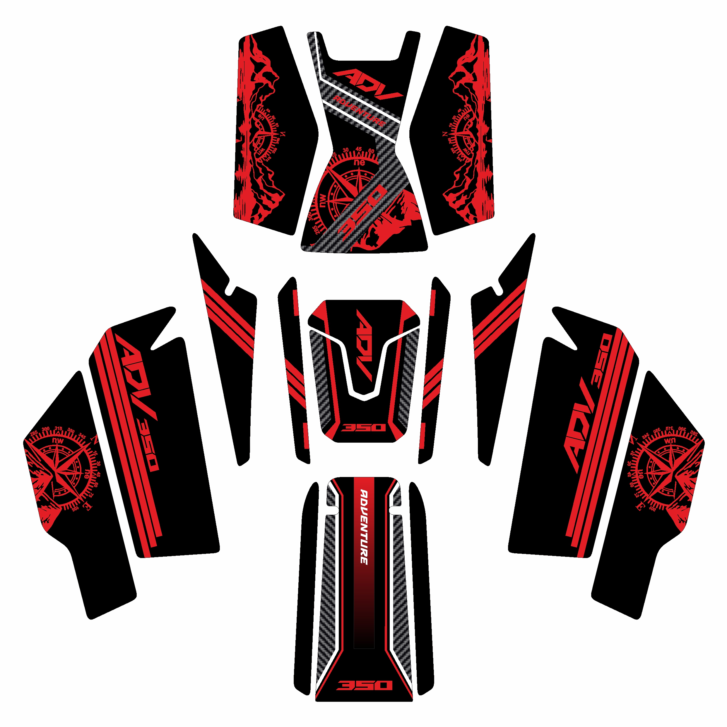 HONDA ADV 350 2023-2025 Uyumlu TANK PAD SET 002