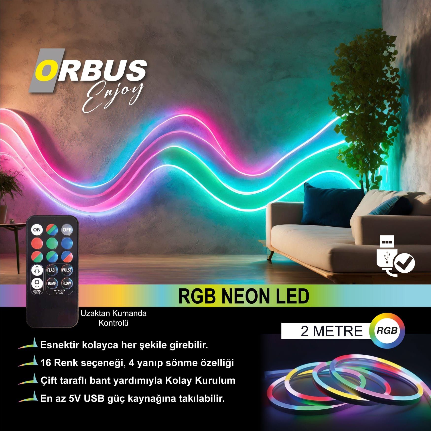 RGB Neon Şerit Led Modelleri