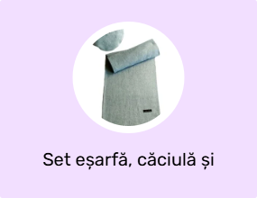 Set eșarfă, căciulă și mănuși