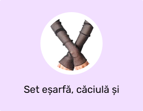 Set eșarfă, căciulă și mănuși