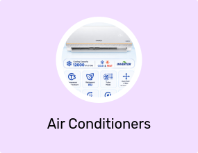 Inverter Split Air Conditioner, 1 Ton, 12000 BTU, Heat & Cool, R32 Eco-Friendly Refrigerant