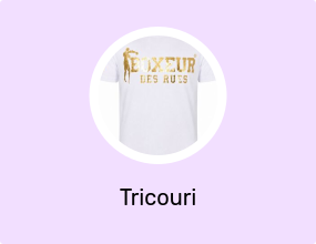 Tricou bărbătesc Slim-Fit Boxeur des Rues, Alb, Logo Auriu, Bumbac Premium