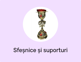Lumânare aurie Orthodoxart pentru ulei cu cristale și sticlă roșie