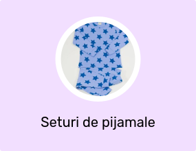 Pijamale groase bumbac albastra imprimeu model stelute