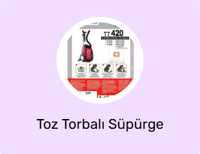 Toz Torbalı Süpürge