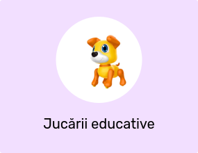 Jucărie robot interactivă pentru câini, controlată prin gesturi, cu sunete și lumini, galben