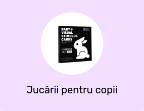 Set 20 Fișe de Contrast Vizual Alb-Negru Stimulare Bebeluși Montessori 1-3 Luni