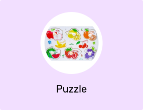 Puzzle din Lemn Incastru Fructe, 6 piese