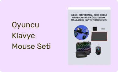 Oyuncu Klavye Mouse Seti