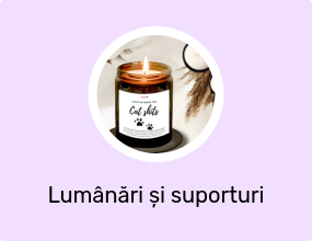Lumanare parfumata din ceara naturala, recipient sticla cu capac, cadou cu eticheta amuzanta Pisici