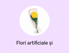 Trandafir galben, floare textila ambalata